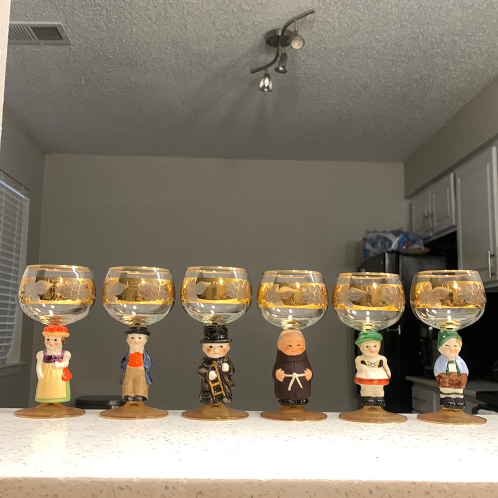 Vintage Goebel Hummel Wine Glasses